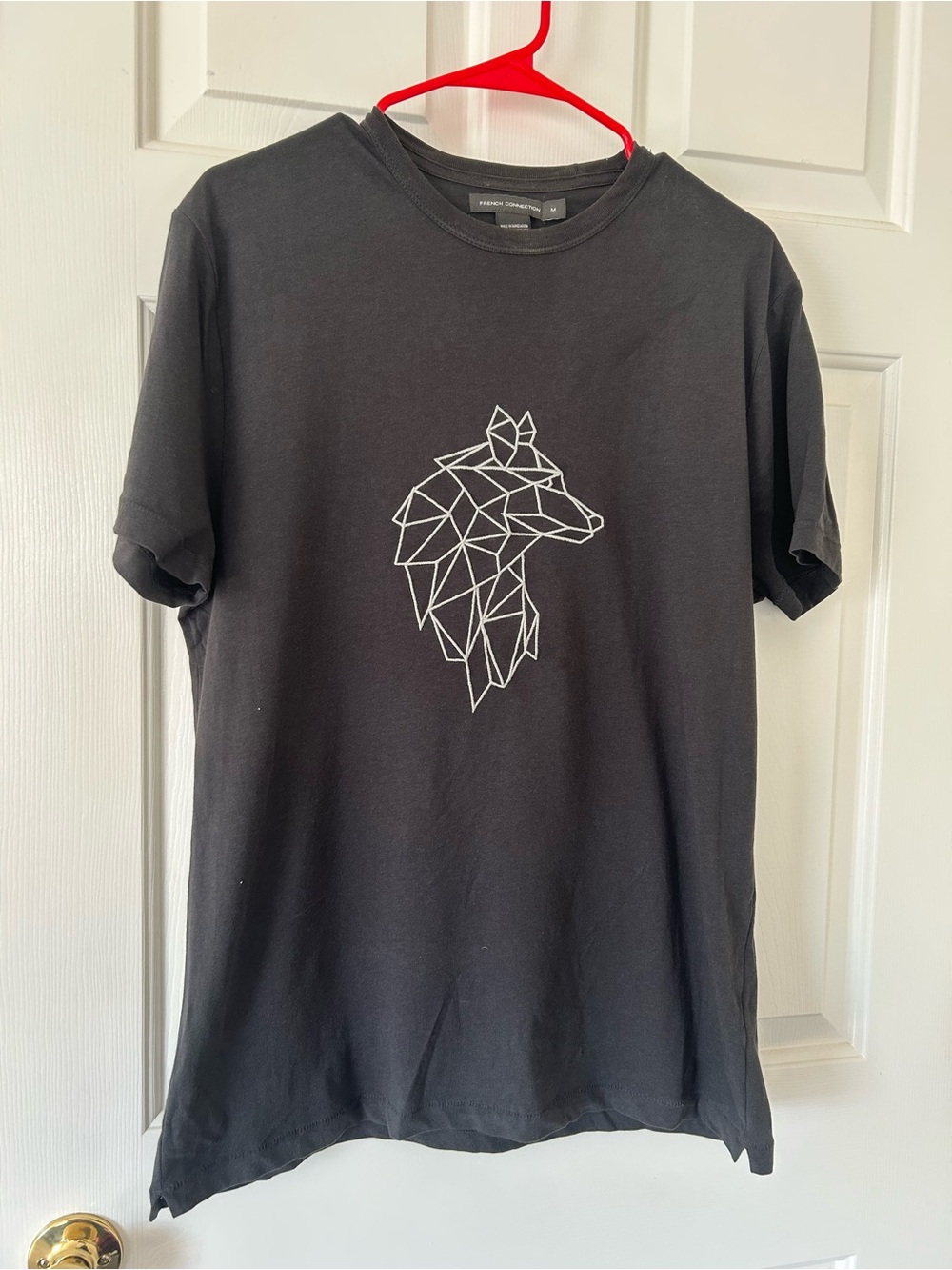 French Connection Black Graphic Wolf Tee